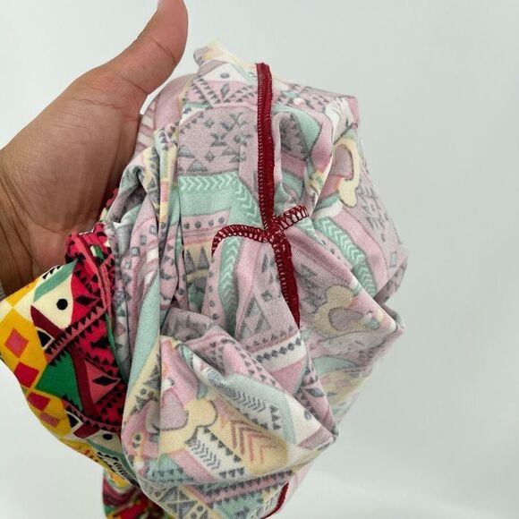 LULAROE Tall & Curvy Santa Claus Aztec Kwanzaa High Rise Christmas Leggings - Picture 11 of 13